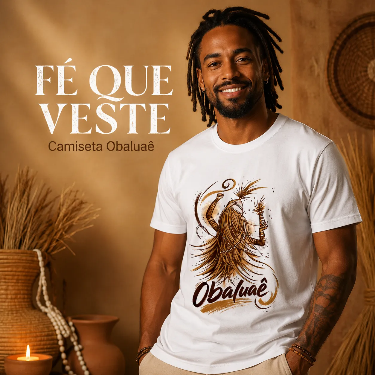 Camiseta Obaluaê Umbanda – Coleção Orixás | 100% Algodão
