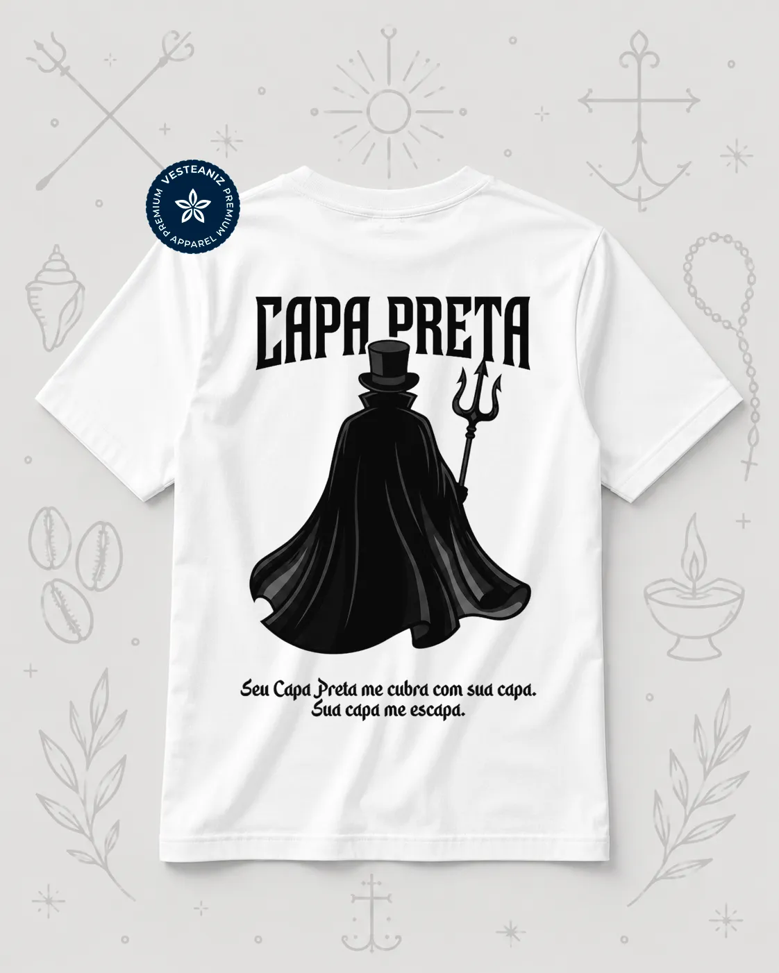 Camiseta Exu Capa Preta - Me cubra com sua capa | VesteAniz