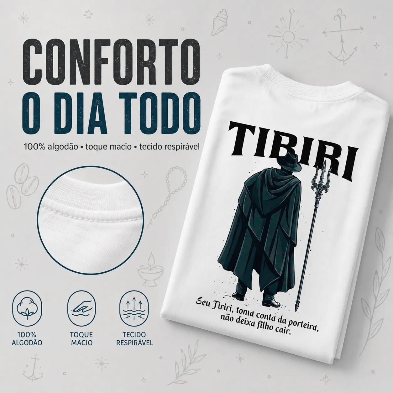 Camiseta Exu Tiriri Umbanda – Toma Conta da Porteira | Algodão 3