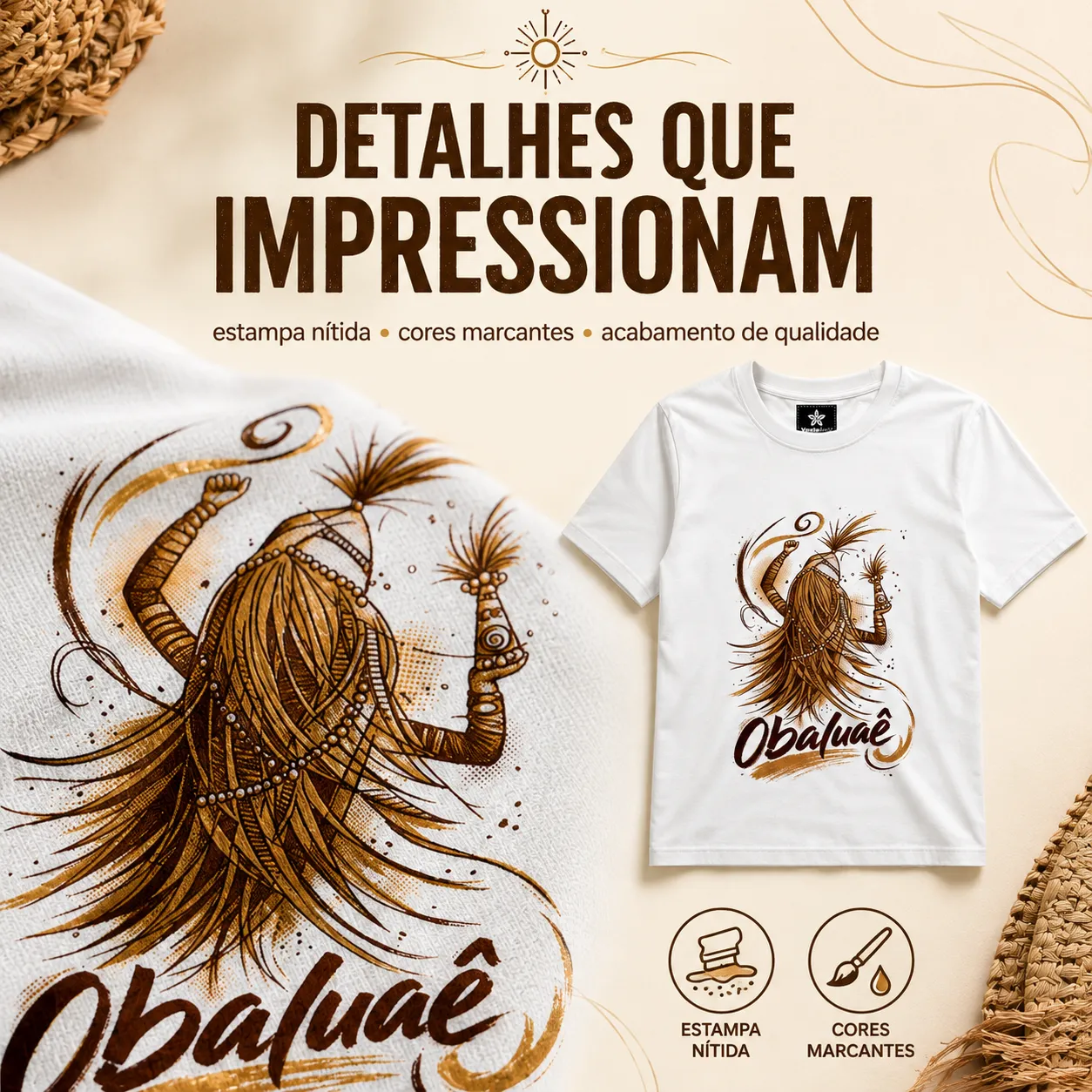 Camiseta Obaluaê Umbanda – Coleção Orixás | 100% Algodão 4