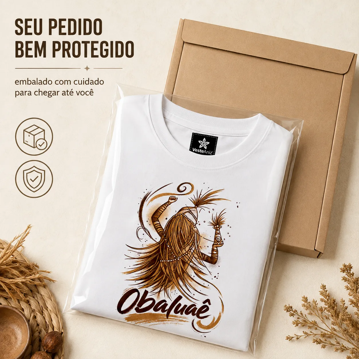 Camiseta Obaluaê Umbanda – Coleção Orixás | 100% Algodão 6