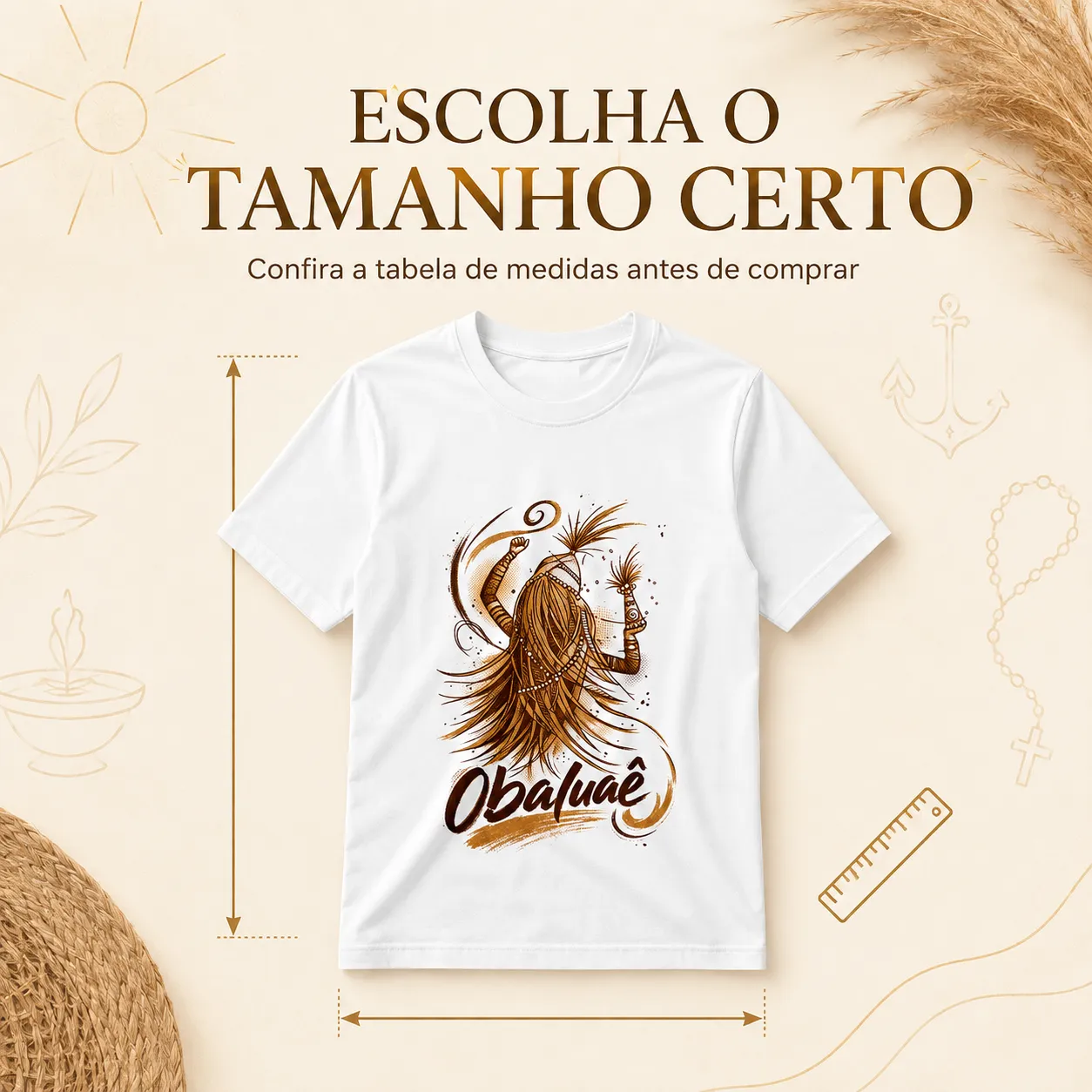 Camiseta Obaluaê Umbanda – Coleção Orixás | 100% Algodão 5