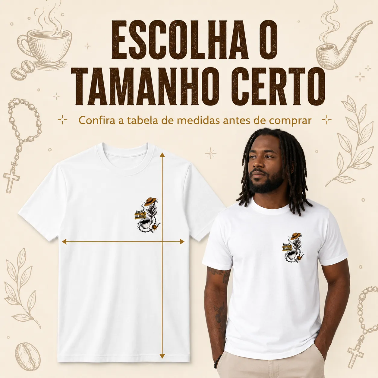 Camiseta Preto Velho Umbanda – Adorei as Almas | 100% Algodão 5