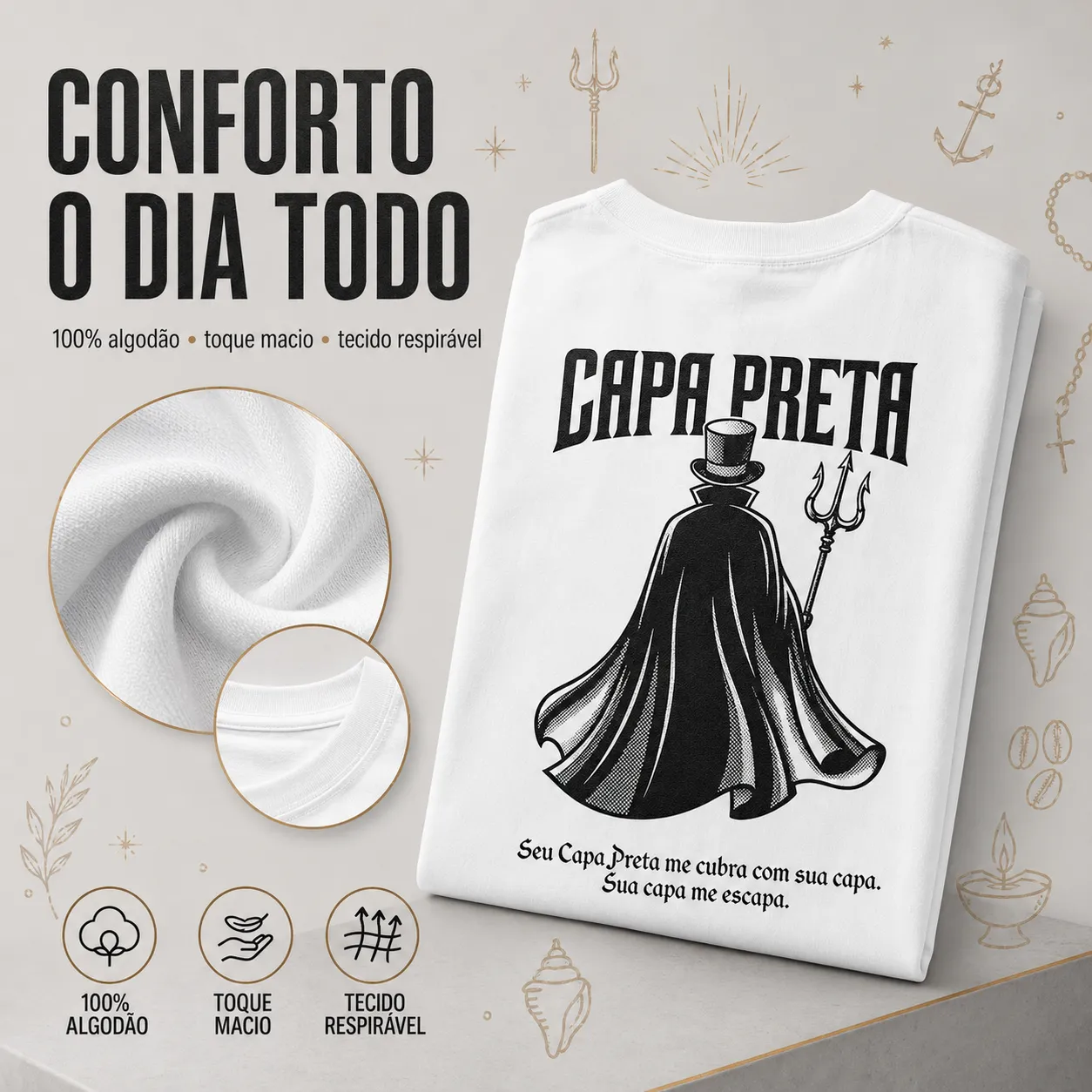 Camiseta Exu Capa Preta Umbanda – Me Cubra com Sua Capa | Algodão 4