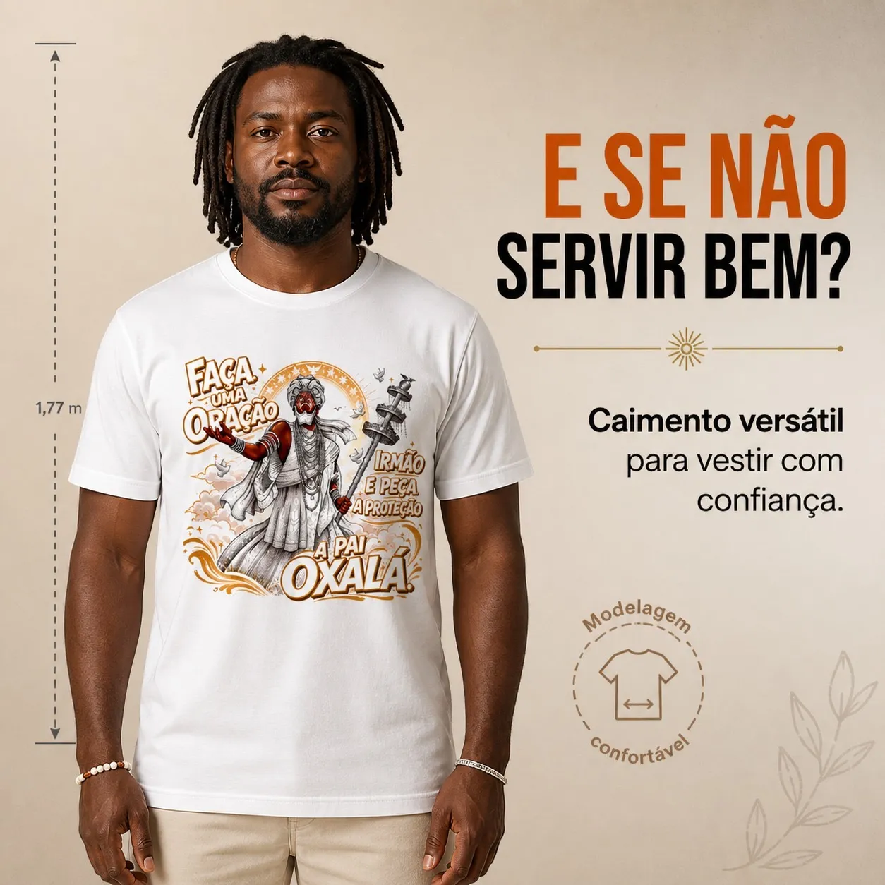 Camiseta Oxalá Unissex Branca 100% Algodão | Camisa Umbanda Orixá Fé e Proteção 3