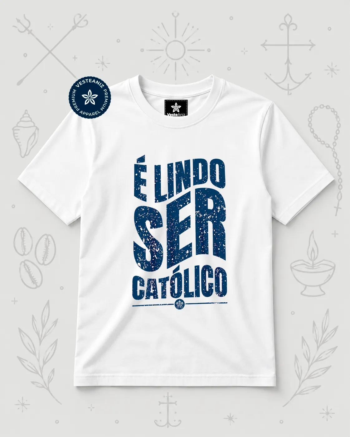 Camiseta É lindo ser católico versão pintura | VesteAniz