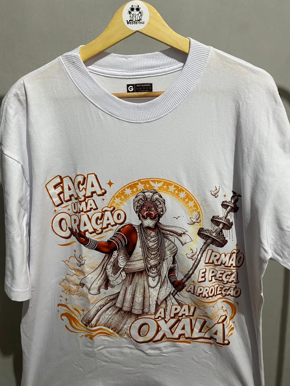 Camiseta Oxalá Umbanda – Fé e Proteção | 100% Algodão