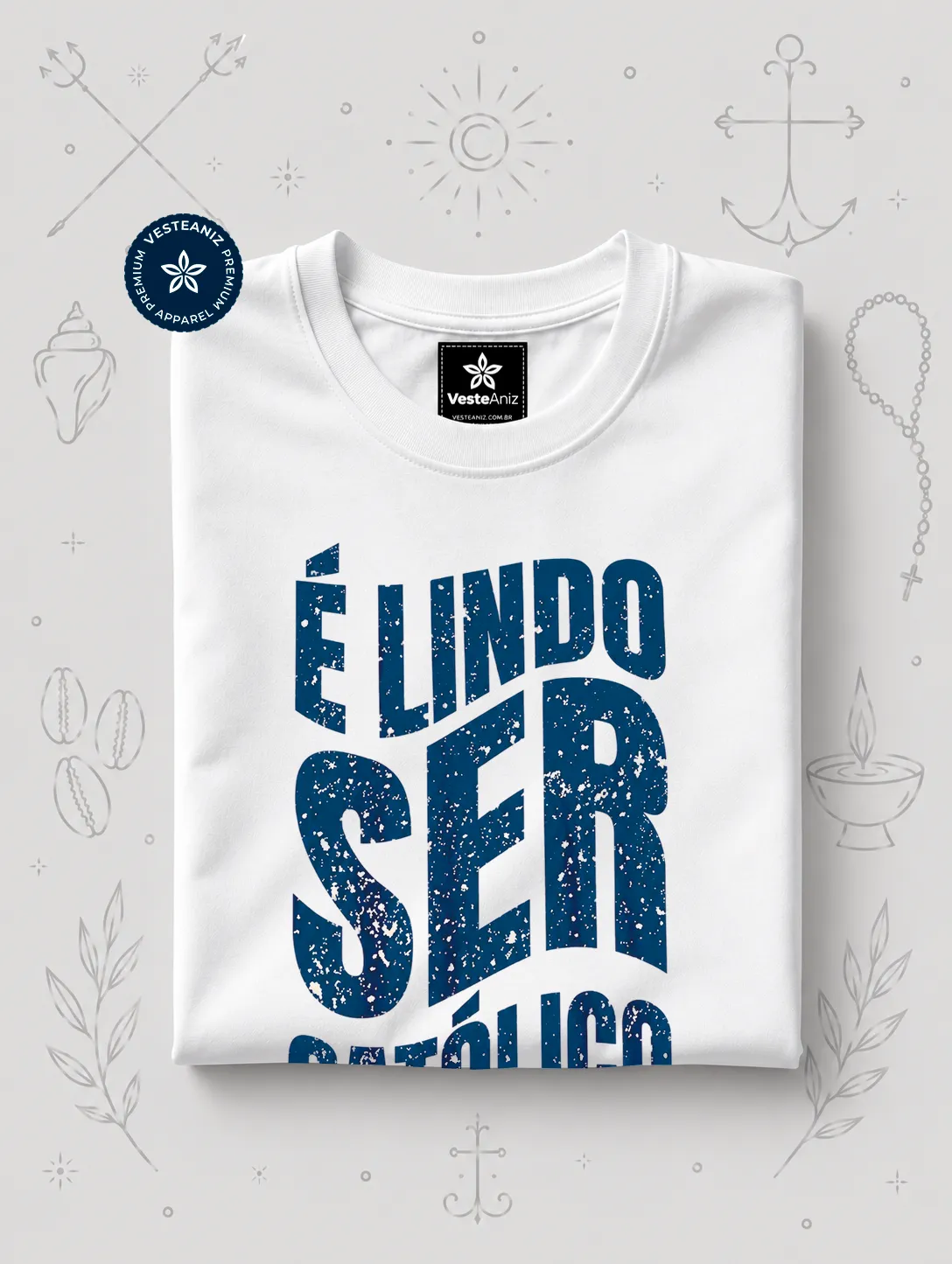 Camiseta É lindo ser católico versão pintura | VesteAniz 2